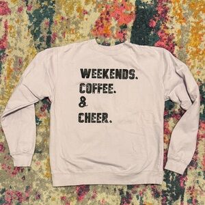 Weekends Coffee & Cheer - light purple sweatshirt